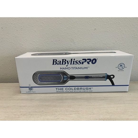 BABYLISS NANO TITANIUM THE COLDBRUSH  FOR HAIR 100%  AUTHENTIC NIB - Picture 2 of 5